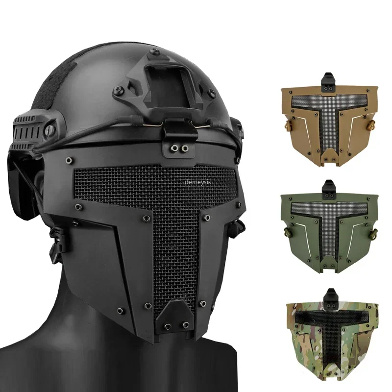 Camo Face Paint - Máscara facial completa de malla de