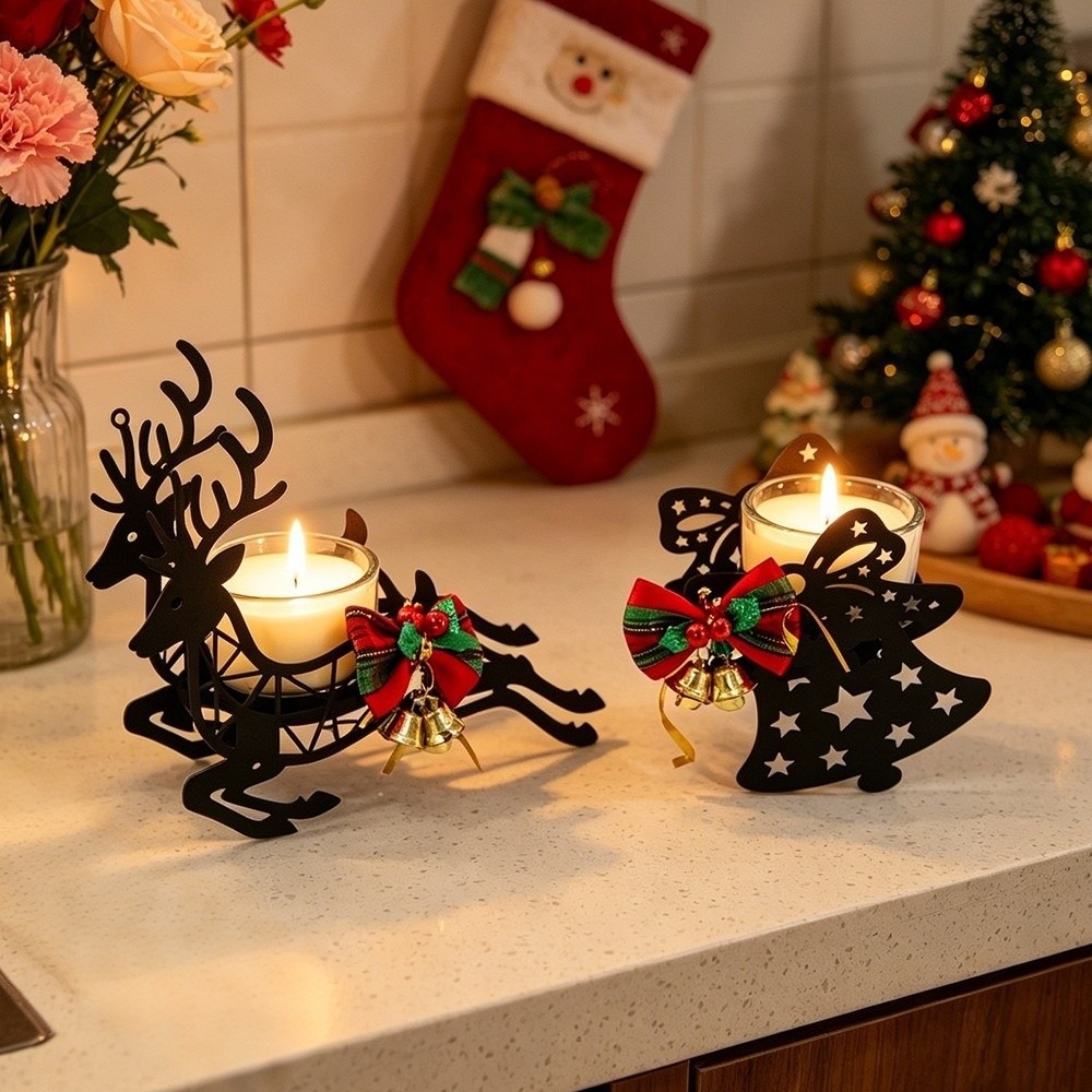 Elk Bugle Call - Portavelas navideño de ciervo y alce,